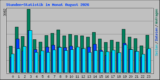 Stunden-Statistik im Monat August 2026