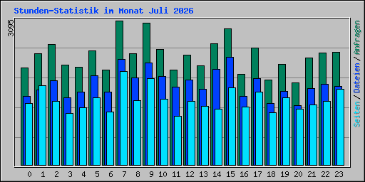 Stunden-Statistik im Monat Juli 2026